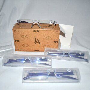 LifeArt 4 Pairs Reading, Blue Light Blocking, Computer Glasses in Purple – 1.75x